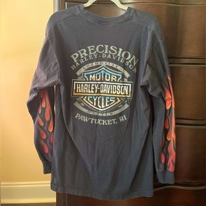 HARLEY-DAVIDSON long sleeve, flames, vintage, size XL